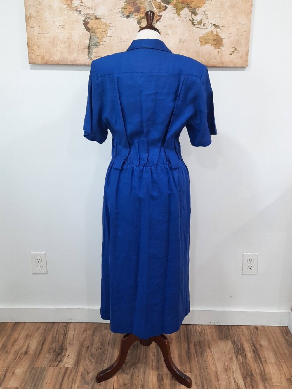 Vtg 90s linen dress w/ belt - Nordstrom brand - Picture 4 of 16